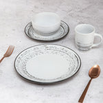 16-piece set of ceramic bark glaze with embossed design