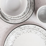 16-piece set of ceramic bark glaze with embossed design