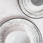 16-piece set of ceramic bark glaze with embossed design