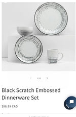 16-piece set of ceramic bark glaze with embossed design