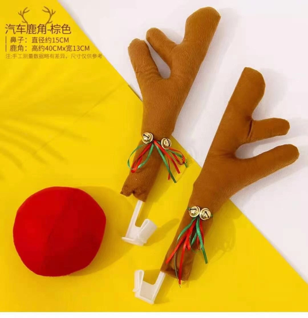 Christmas Car Reindeer Antler Decorations 2 Pcs/Pair
