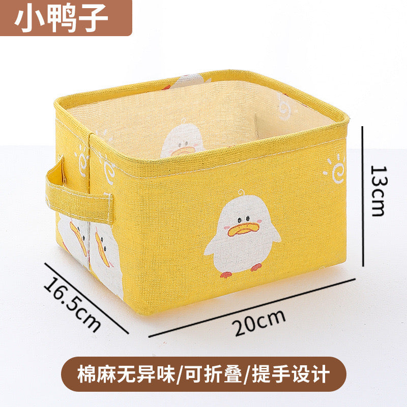 Desktop storage for household cosmetics, snacks, and sundries, made of fabric
