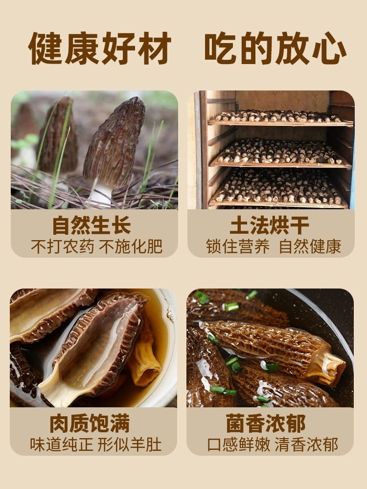 Wild morel mushrooms, half a pound per bag