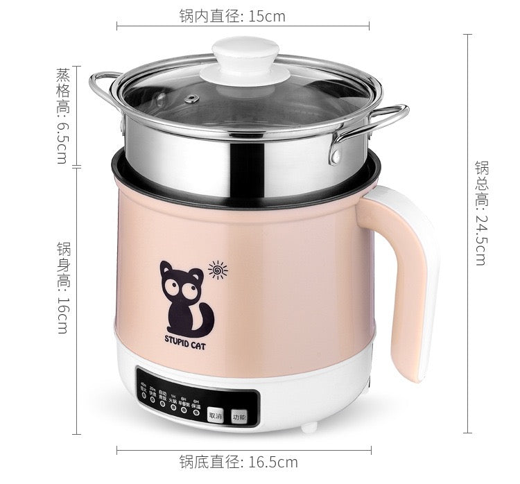 110V美规家庭必备的多功能小锅1.8L带蒸笼