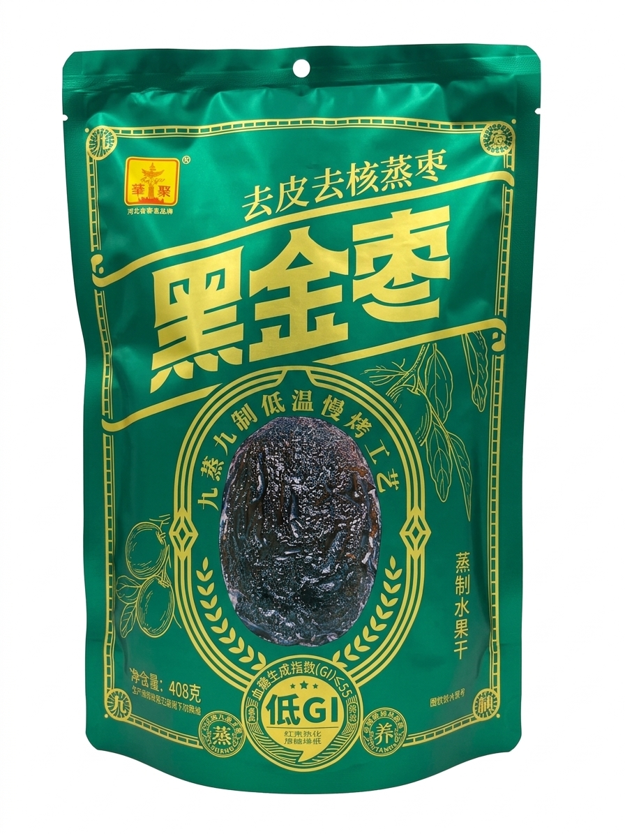 华聚黑金枣 408g 去皮去核 即食方便