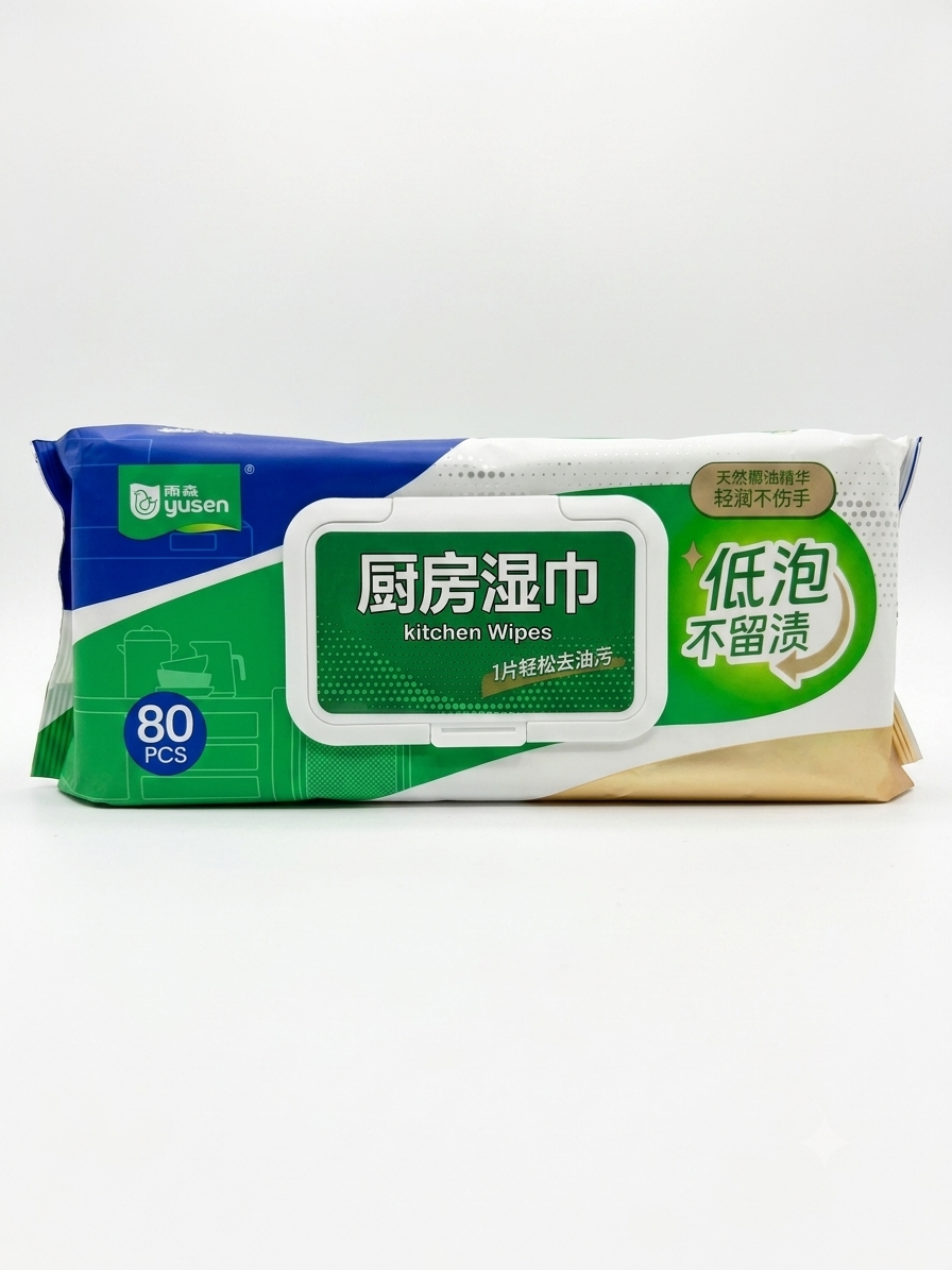 雨森厨房湿巾 80片装 去油去污
