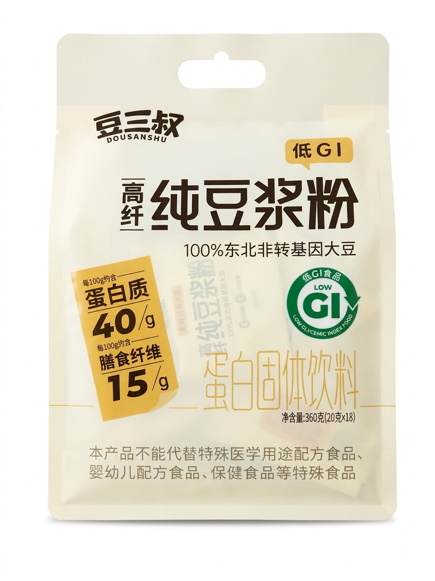 豆三叔 高纤纯豆浆粉 360g｜低糖高蛋白