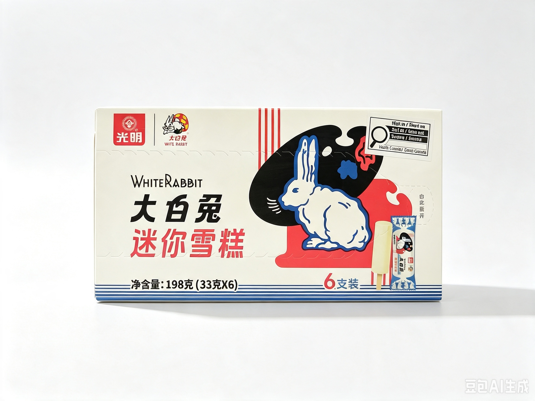光明 大白兔雪糕 6支/盒｜奶香丝滑