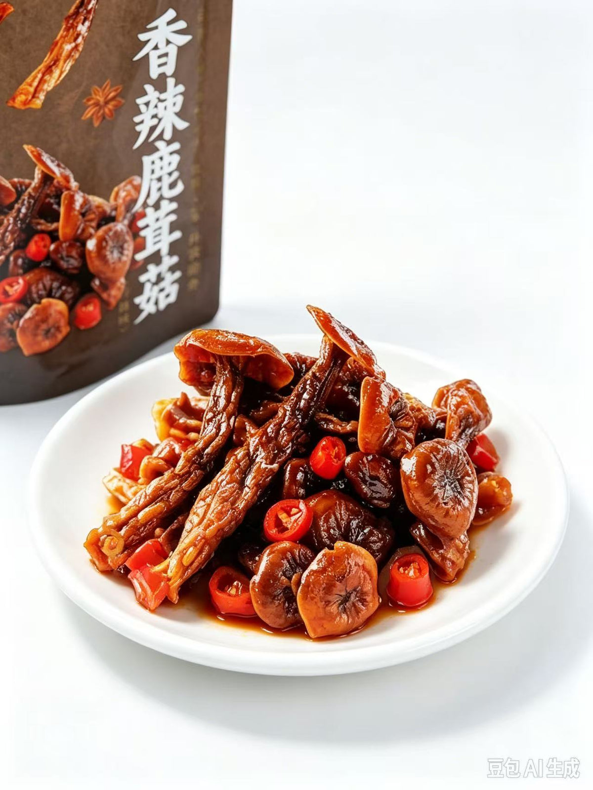 全体素立香辣鹿茸菇180g｜即食菌菇零食
