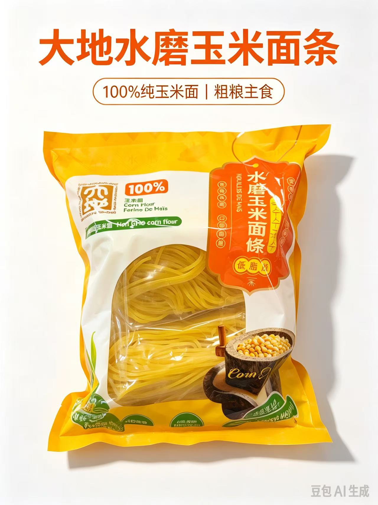 大地石磨玉米面条1kg｜家常煮面