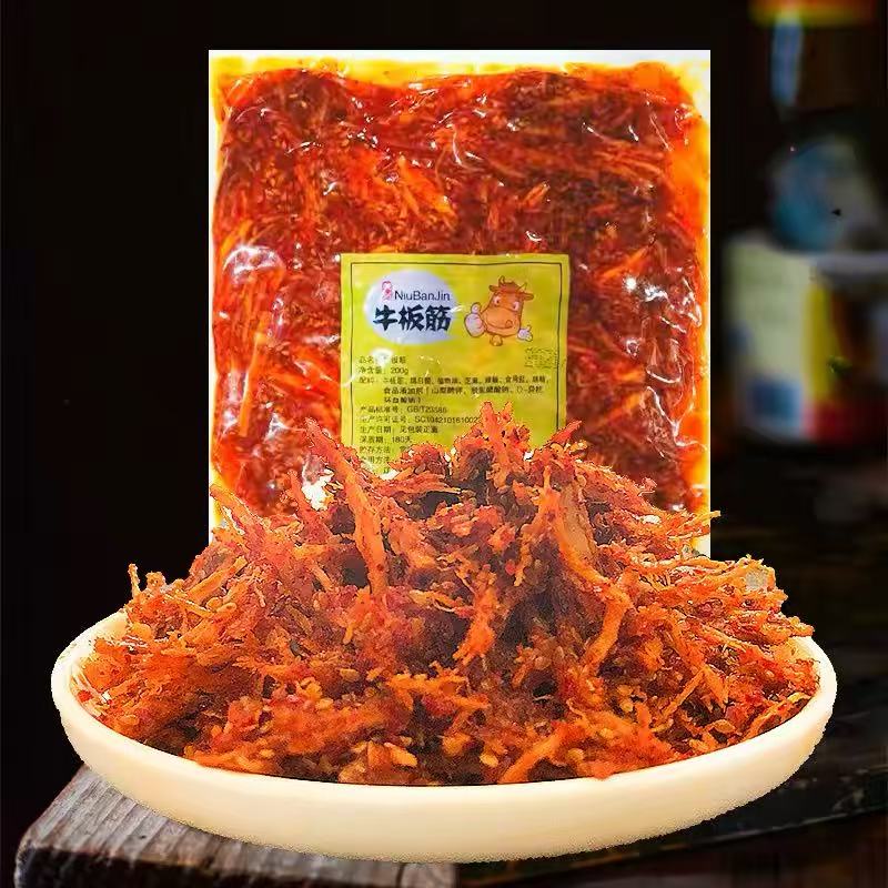 馒香泽香辣牛板筋 200g 筋道耐嘲开袋即食