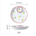 Internet-famous Japanese dumpling plate with integrated vinegar dish tableware