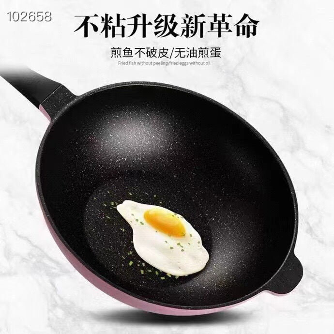 ECO Vapour 新款粉色钻石炒锅32cm