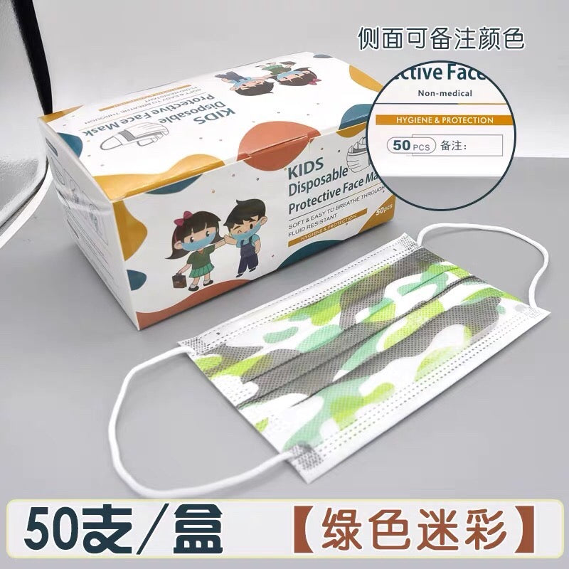 Kids' 3-Ply Cartoon Face Masks (50-count)