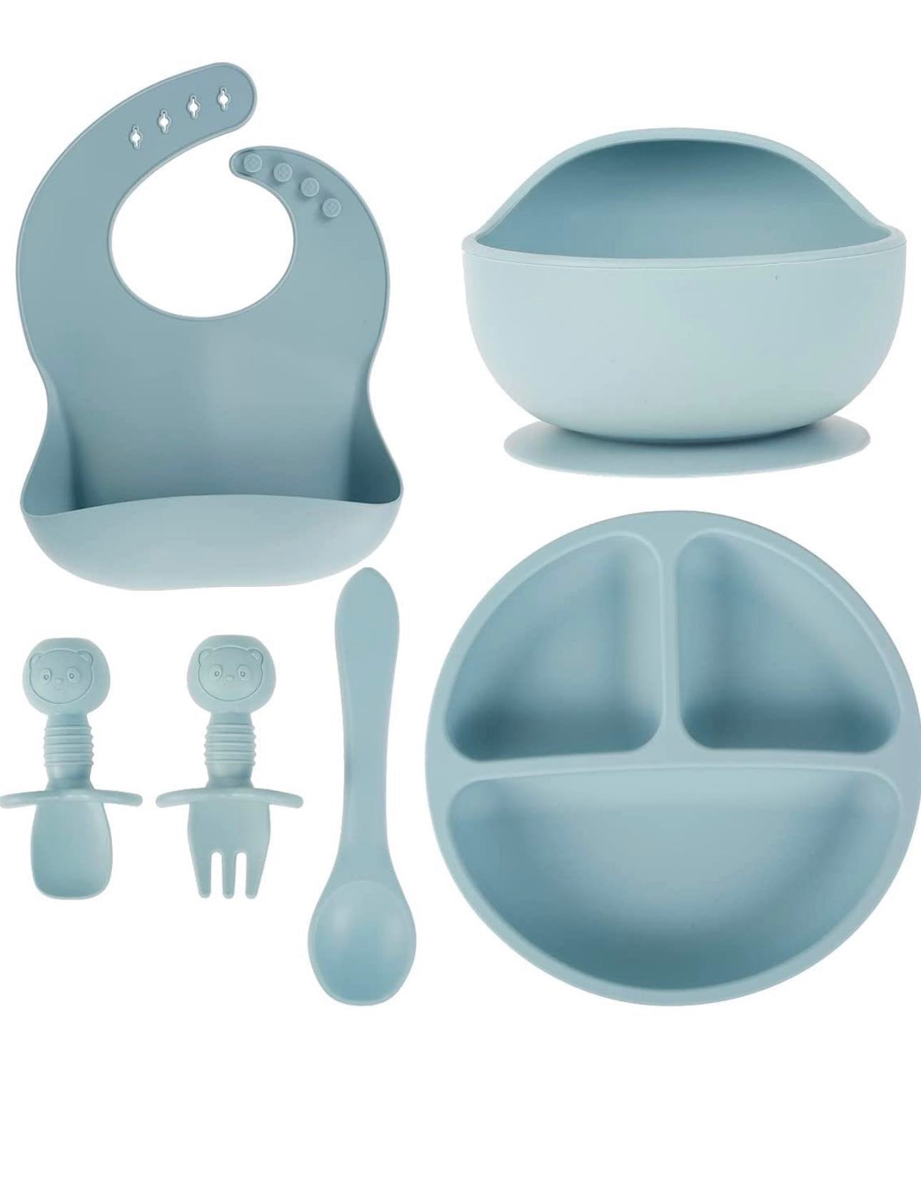 Silicone Baby Feeding Set, 6-Piece