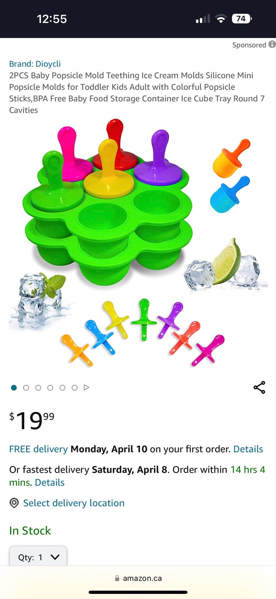 Special offer mini silicone popsicle molds * 2 packs (2 sets per pack)