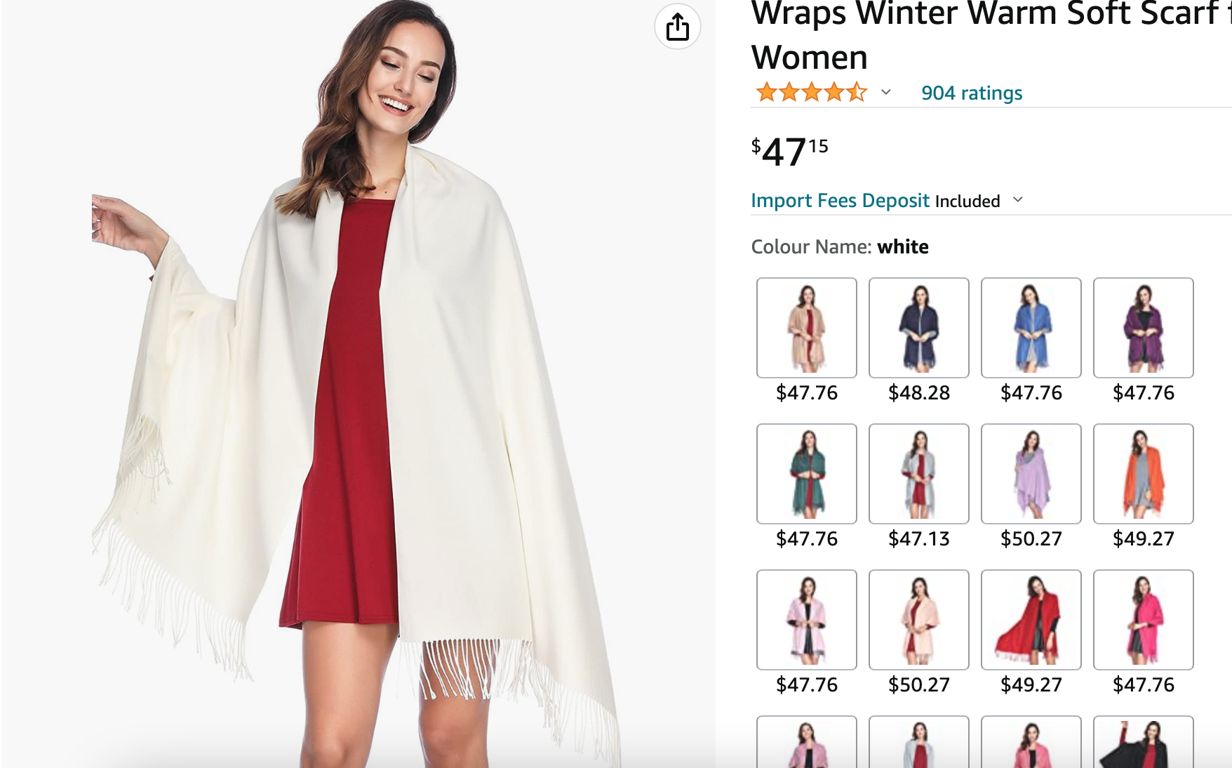 Amazon-style cashmere scarf 180*65cm