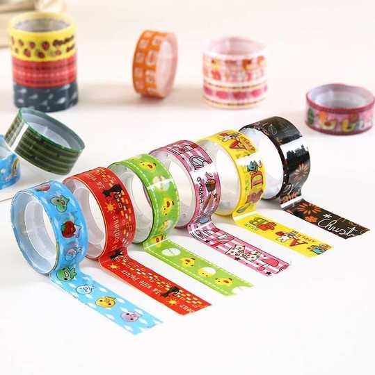 Super cute Korean cartoon tape - 10 rolls per pack