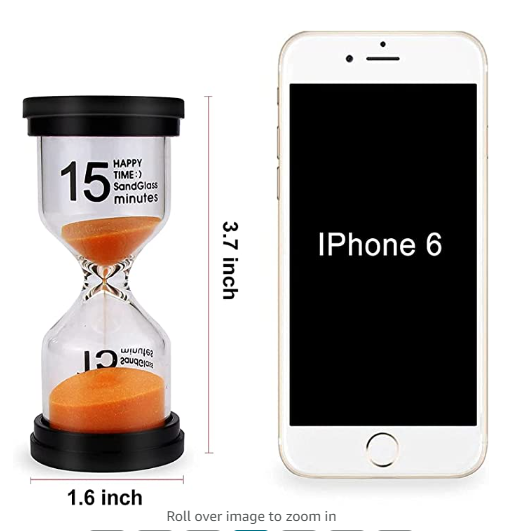 Sand timer set (6 pieces, assorted times)