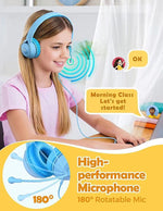 Mpow LH1 Kids Headphones with Microphone - a must-have for online classes! Blue!