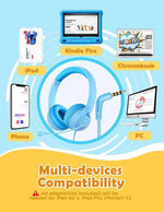 Mpow LH1 Kids Headphones with Microphone - a must-have for online classes! Blue!