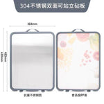 Stainless steel antibacterial double-sided health cutting board