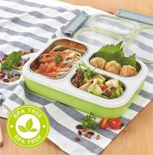 Tederame 3-Compartment Korean-Style Divided Lunch Box (1.35L)